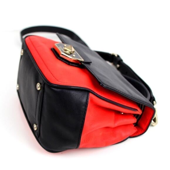 KATE SPADE NY BLACK RED GENUINE LEATHER SHOULDER BAG XBODY SATCHEL HANDBAG PURSE - Picture 10 of 16